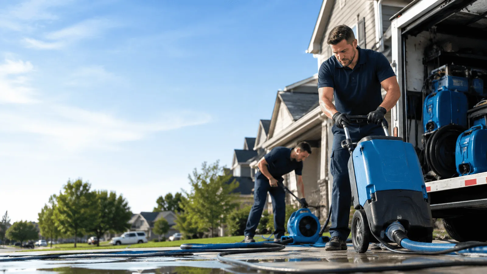 Basement Flooding being performed in Kingsford Heights, IN